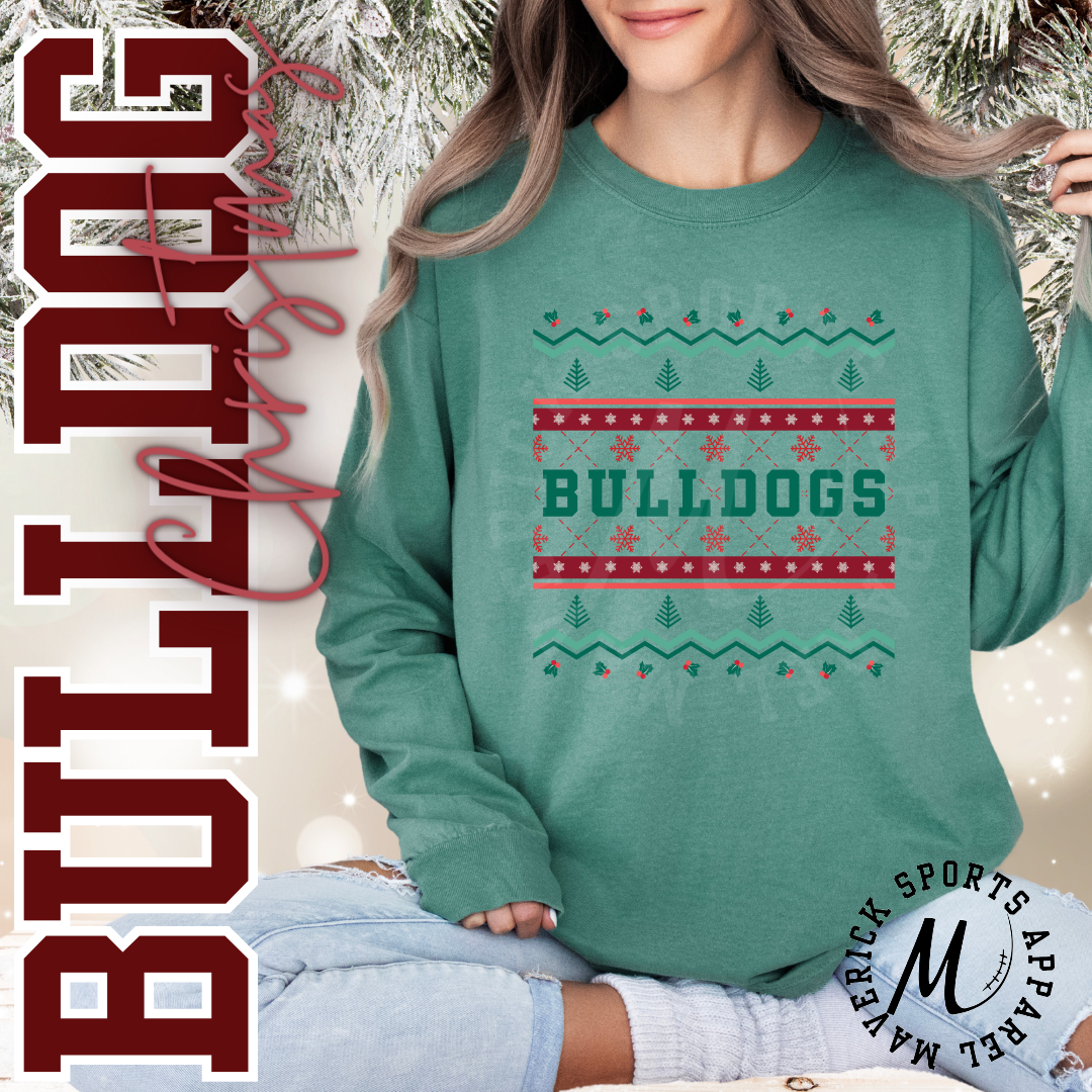 Bulldogs Ugly Christmas Long Sleeve Tee