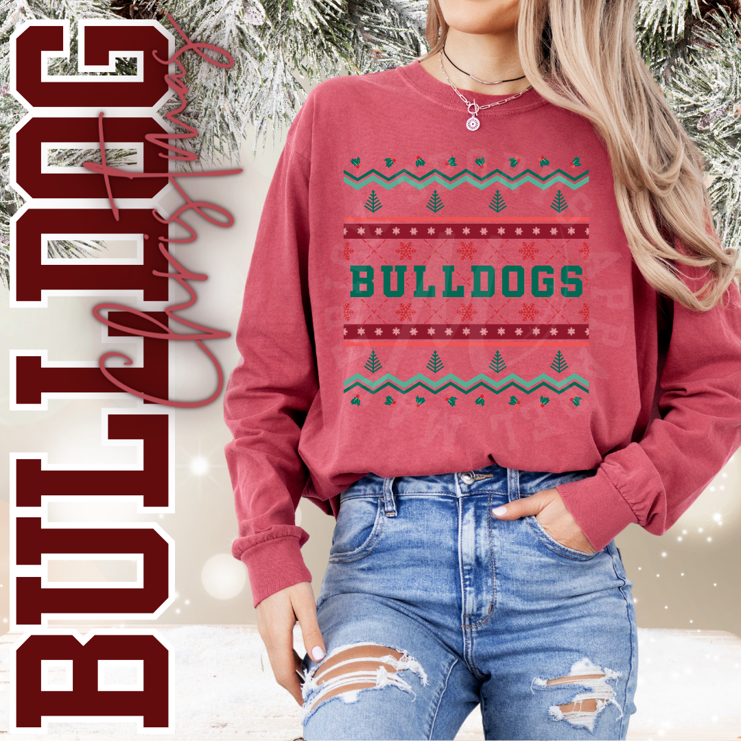 Bulldogs Ugly Christmas Long Sleeve Tee