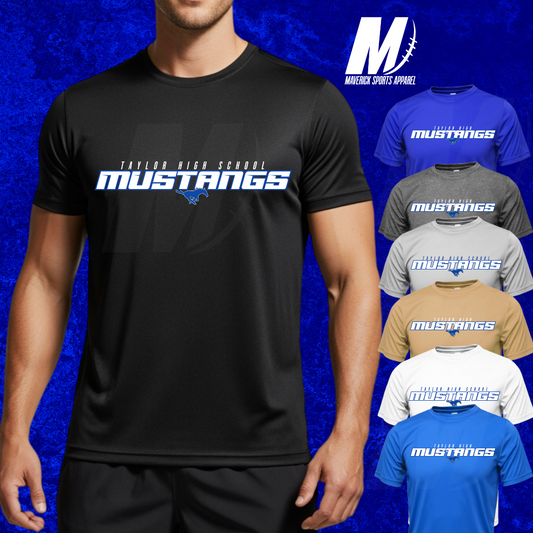 Taylor Mustangs Block Letter Tee – Xtreme Tek Dri-Fit