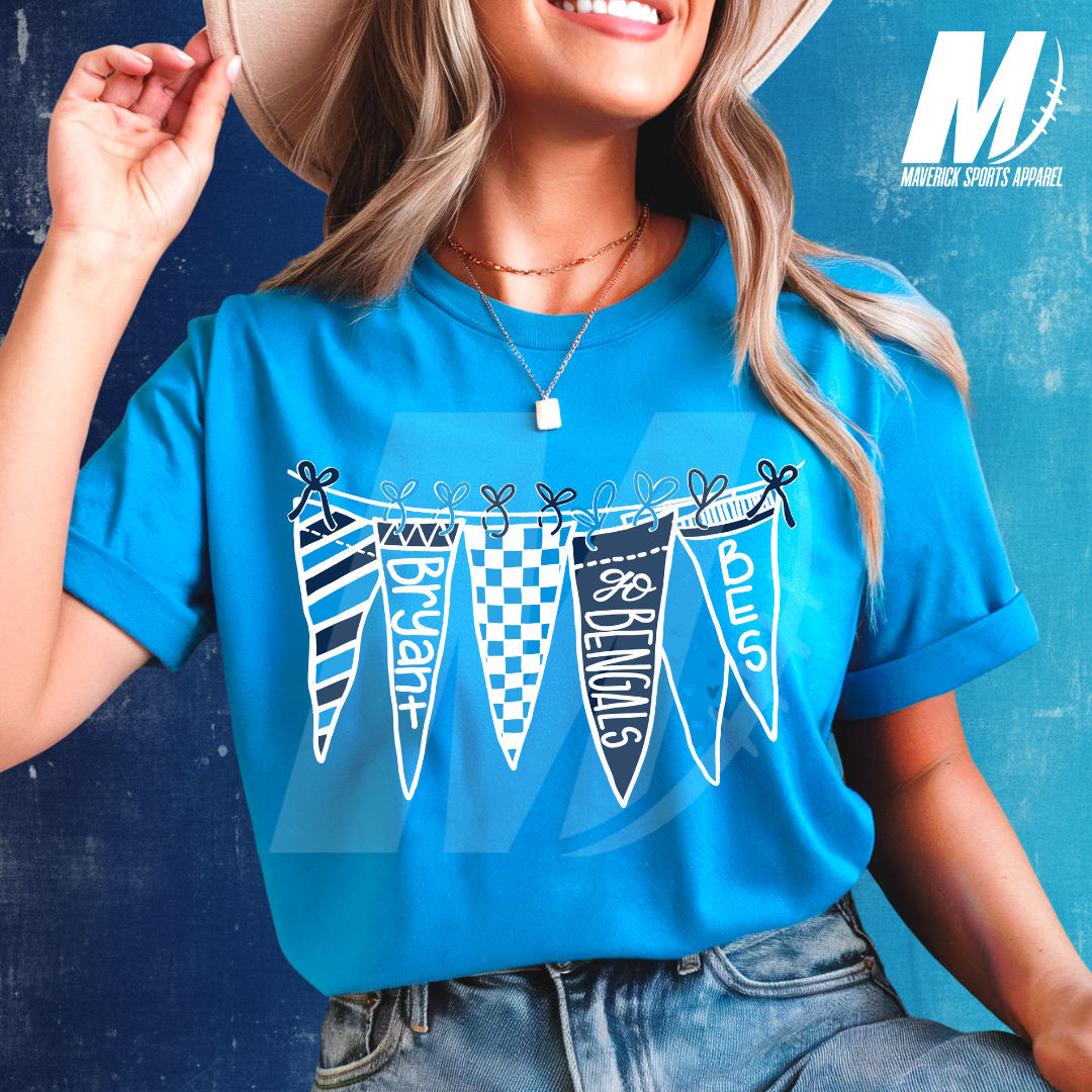 Bryant Bengals Hand Drawn Pennant Banner – Comfort Colors® Tee