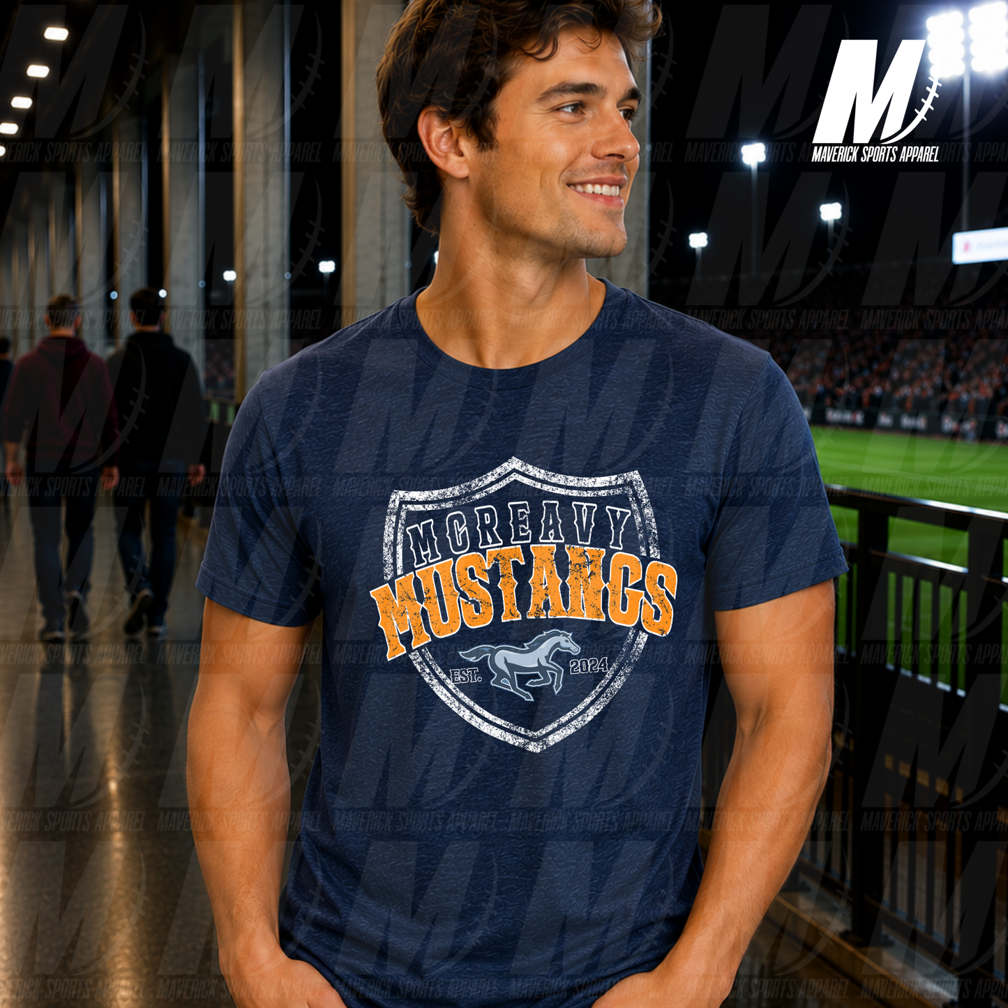 Turlington Vintage Athletic Shield Soft Tek Series in Navy