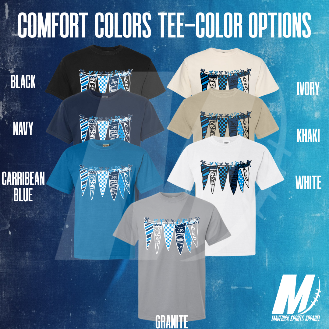 Bryant Bengals Hand Drawn Pennant Banner – Comfort Colors® Tee