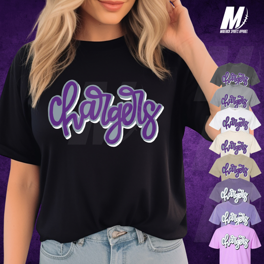 Fulshear Chargers Hand-Drawn Bubble Script Comfort Colors® Tee