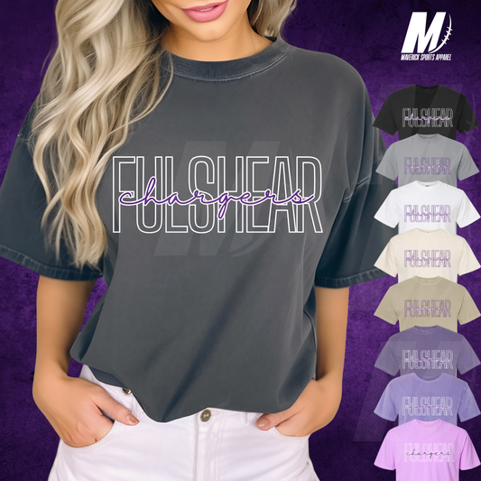 Fulshear Chargers Neon Script Outline Tee – Comfort Colors®