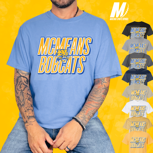 McMeans Bobcats Stacked Mascot Comfort Colors® Tee
