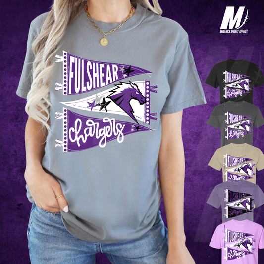 Fulshear Chargers Hand-Drawn Pennant Tee – Comfort Colors®