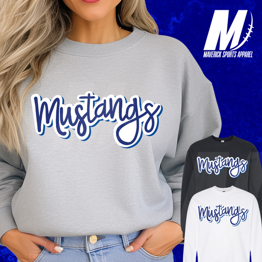 Taylor Mustangs Bubble Script Crewneck Sweatshirt