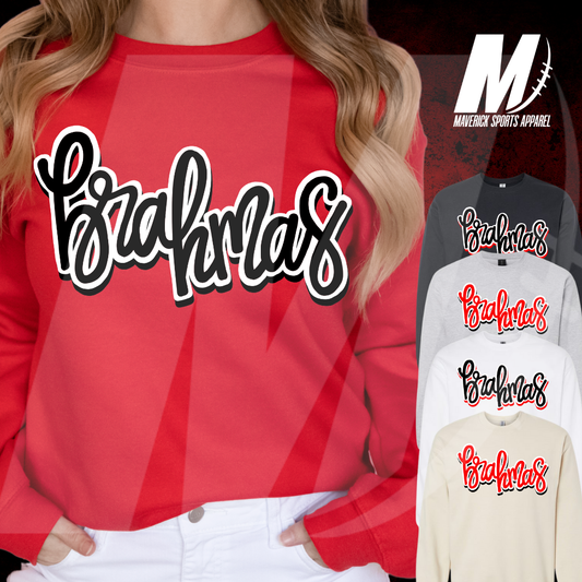 Brahmas Bubble Script Crewneck Sweatshirt