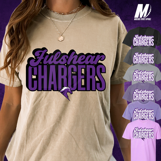 Fulshear Chargers Block Script Comfort Colors® Tee
