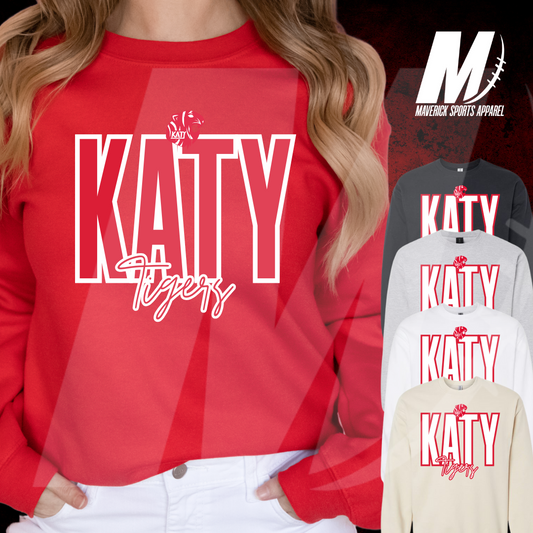 Katy Tigers Bold Script Crewneck Sweatshirt