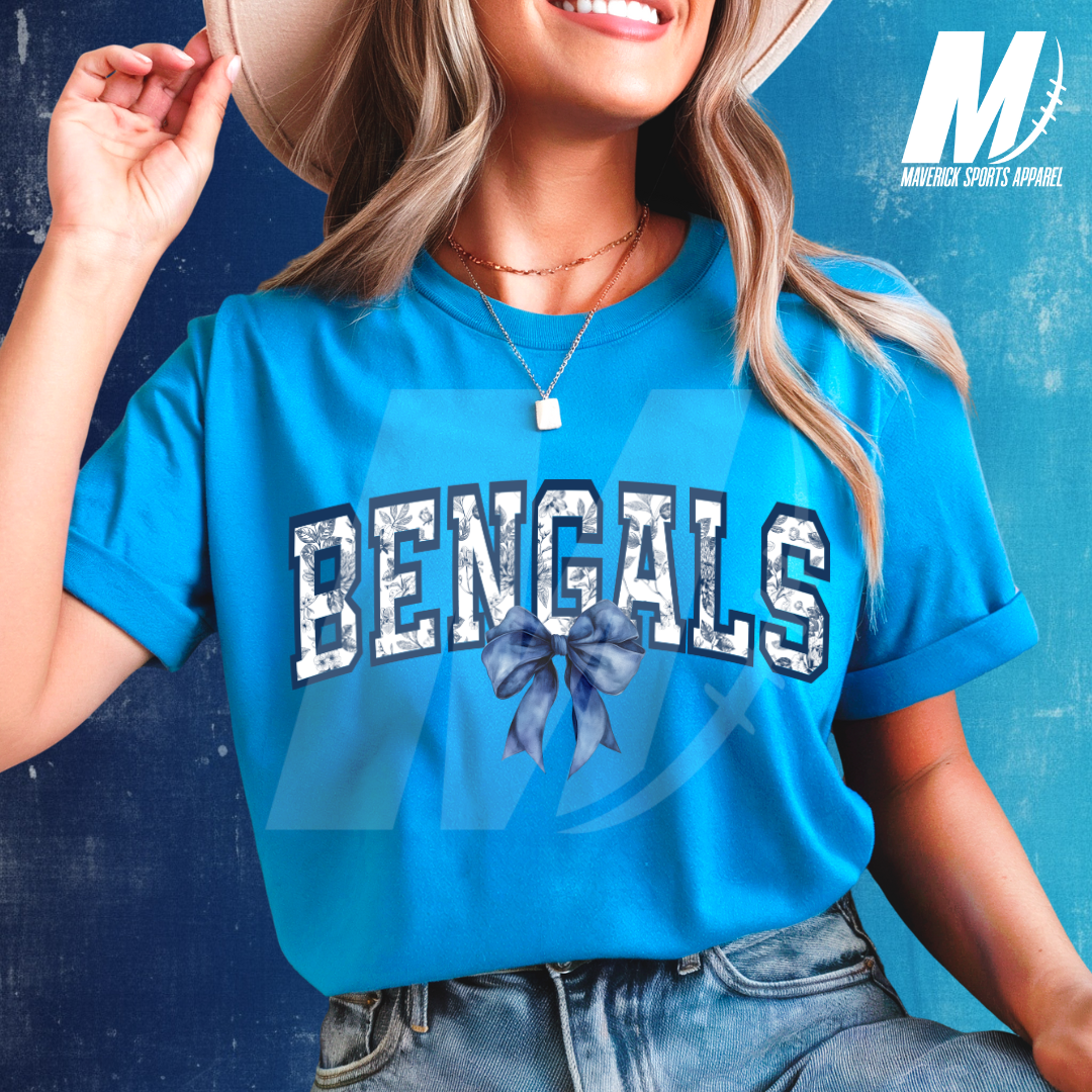 Bengals Floral Varsity Comfort Colors® Tee