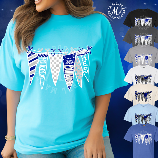 Holleman Elementary Bulldogs Pennant Banner Tee – Comfort Colors®