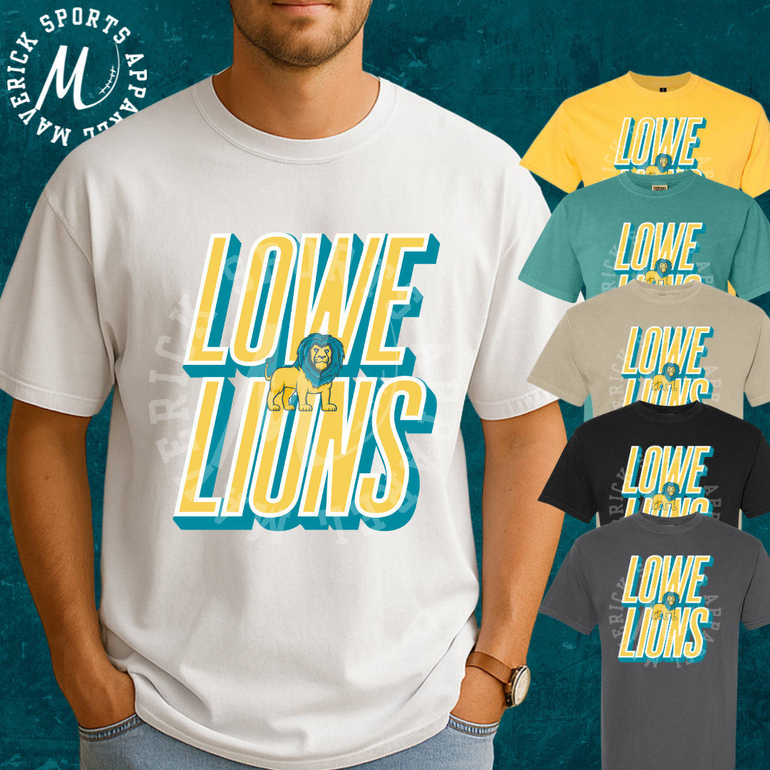 Lowe Lions Stacked Mascot Tee – Comfort Colors®