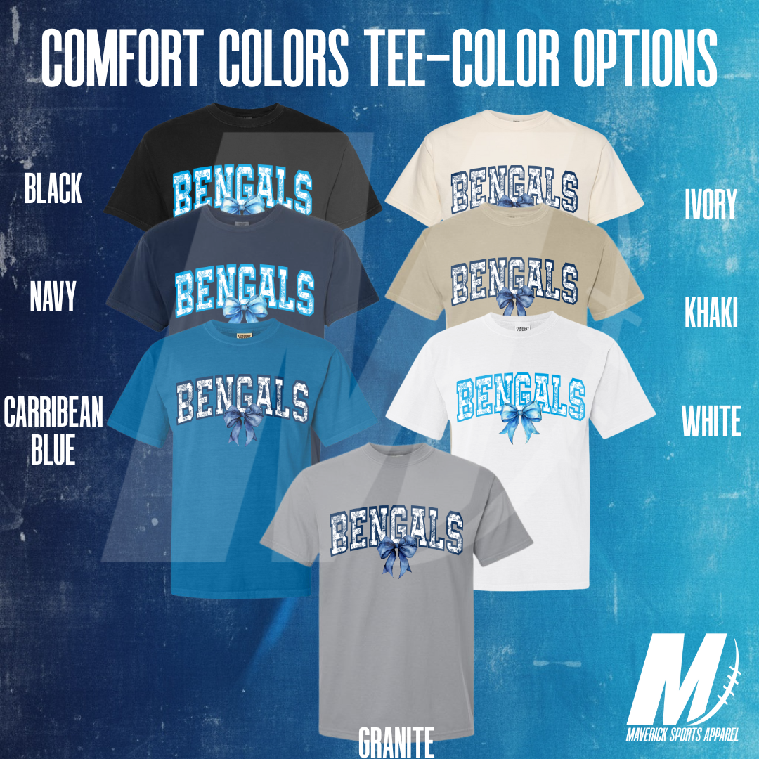 Bengals Floral Varsity Comfort Colors® Tee