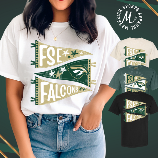 Fields Store Elementary FSE Falcons Hand-Drawn Pennant Tee – Comfort Colors®