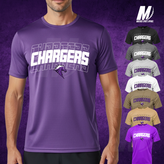 Chargers Stacked Tee – Xtreme Tek Dri-Fit
