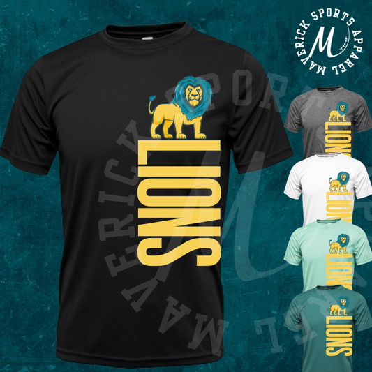 Lowe Lions Vertical Mascot Xtreme-Tek Dri-Fit Tee