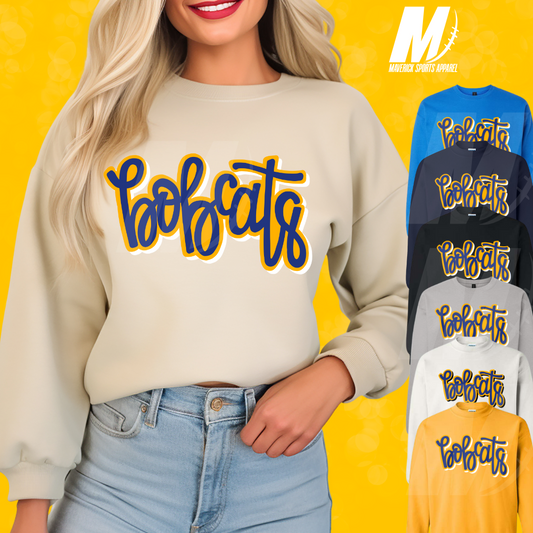 Bobcats Bubble Script Crewneck Sweatshirt