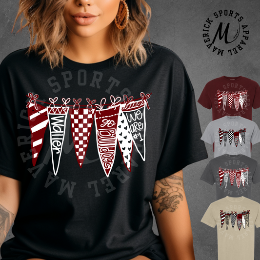 Waller High School Bulldogs Pennant Banner Tee – Comfort Colors®