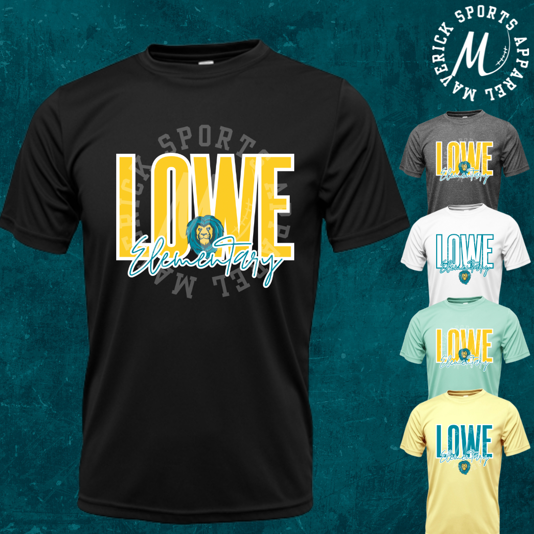Lowe Lions Bold Script Xtreme-Tek Dri-Fit Tee
