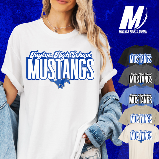 Taylor Mustangs Block Script Comfort Colors® Tee