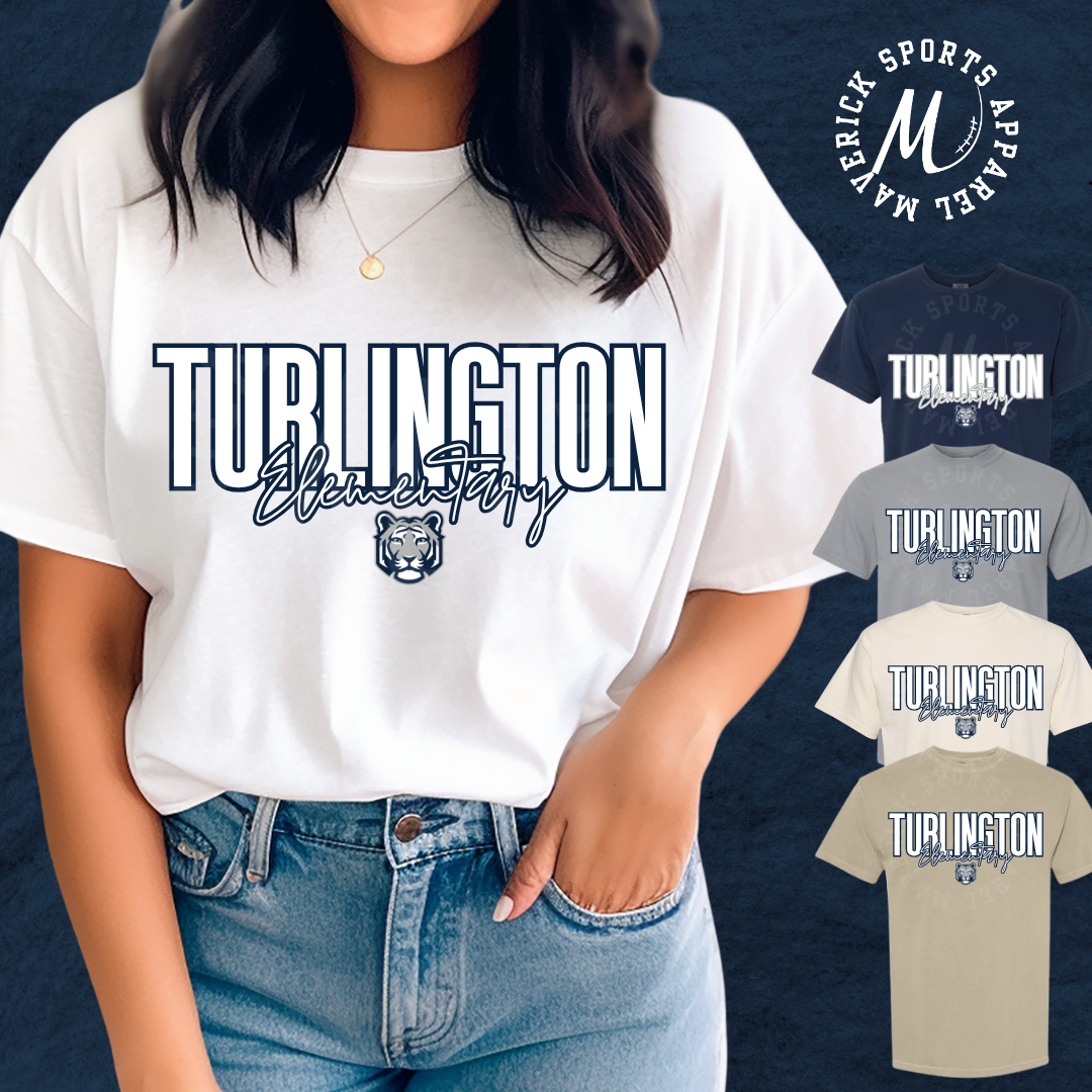 Turlington Elementary Tigers Block Script Comfort Colors® Tee