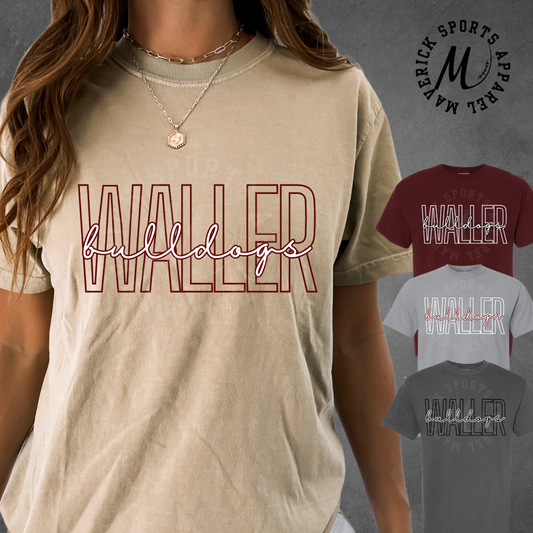 Waller High School Bulldogs Neon Script Outline Tee – Comfort Colors®
