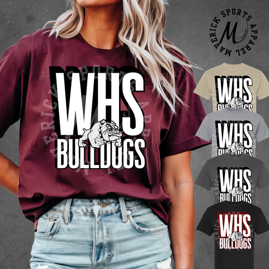 WHS Bulldogs Stacked Mascot Comfort Colors® Tee