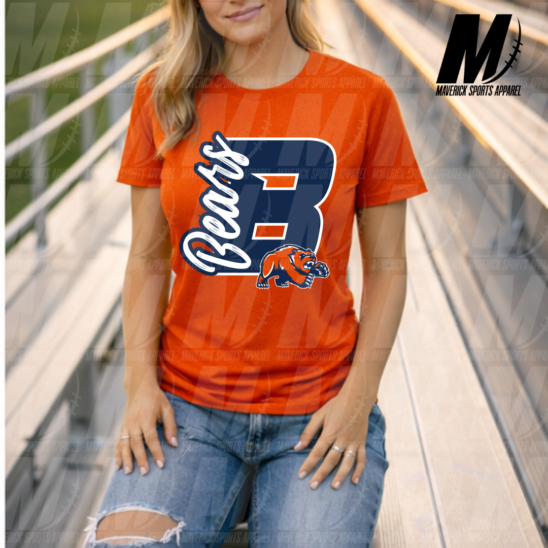 Bears Signature Initial Soft Tek Tee