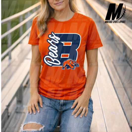 Bears Signature Initial Soft Tek Tee