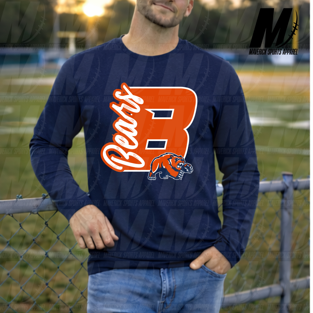 Bears Signature Initial Soft Tek Tee