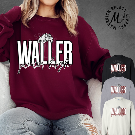 Waller Junior High Bold Script Crewneck Sweatshirt