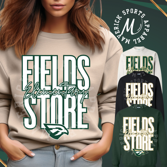 Fields Store Elementary Bold Script Crewneck Sweatshirt