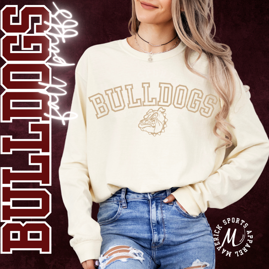 Bulldogs Varsity Fall Puff Ink Long Sleeve Tee