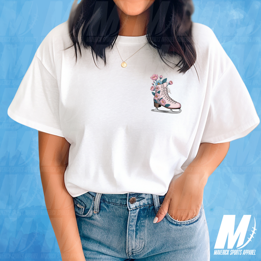 Floral Ice Skate Pocket Tee
