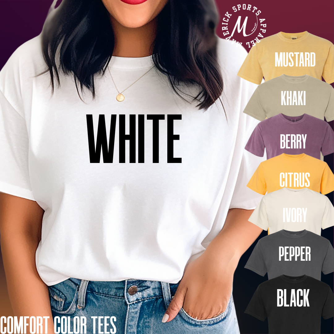 Cure Elementary Coyotes Block Script Comfort Colors® Tee