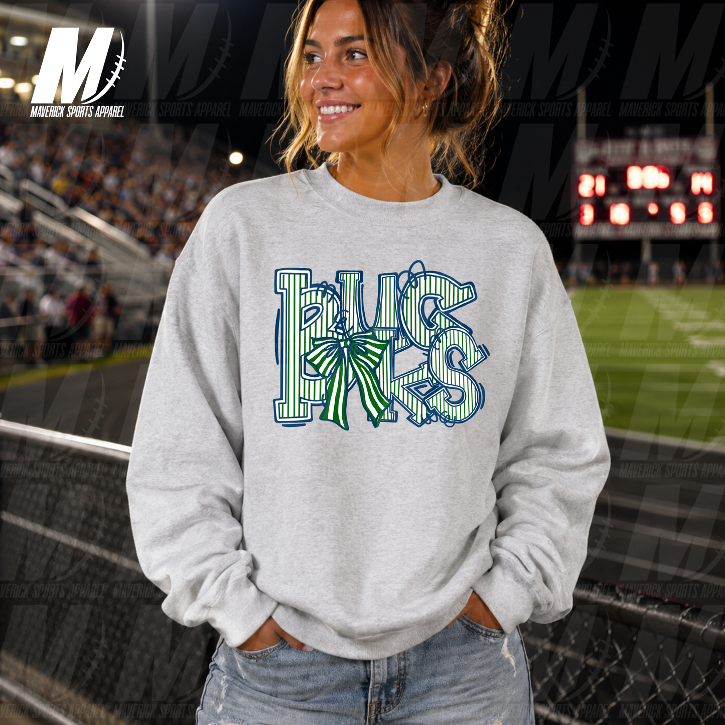 Bucks Bows & Stripes – Crewneck Sweatshirt