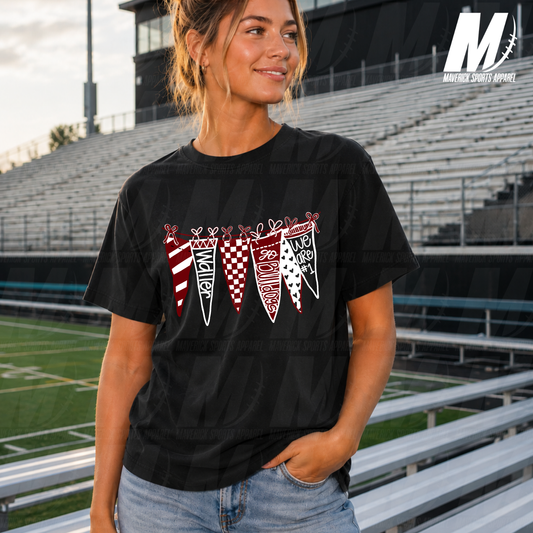 Waller Junior High Bulldogs Hand-Drawn Pennant Banner Tee – Comfort Colors® Series