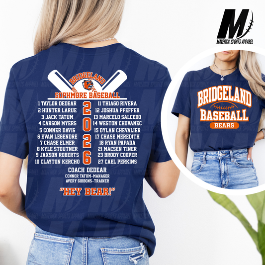 Bridgeland 2026 Sophmore Baseball Roster Tee