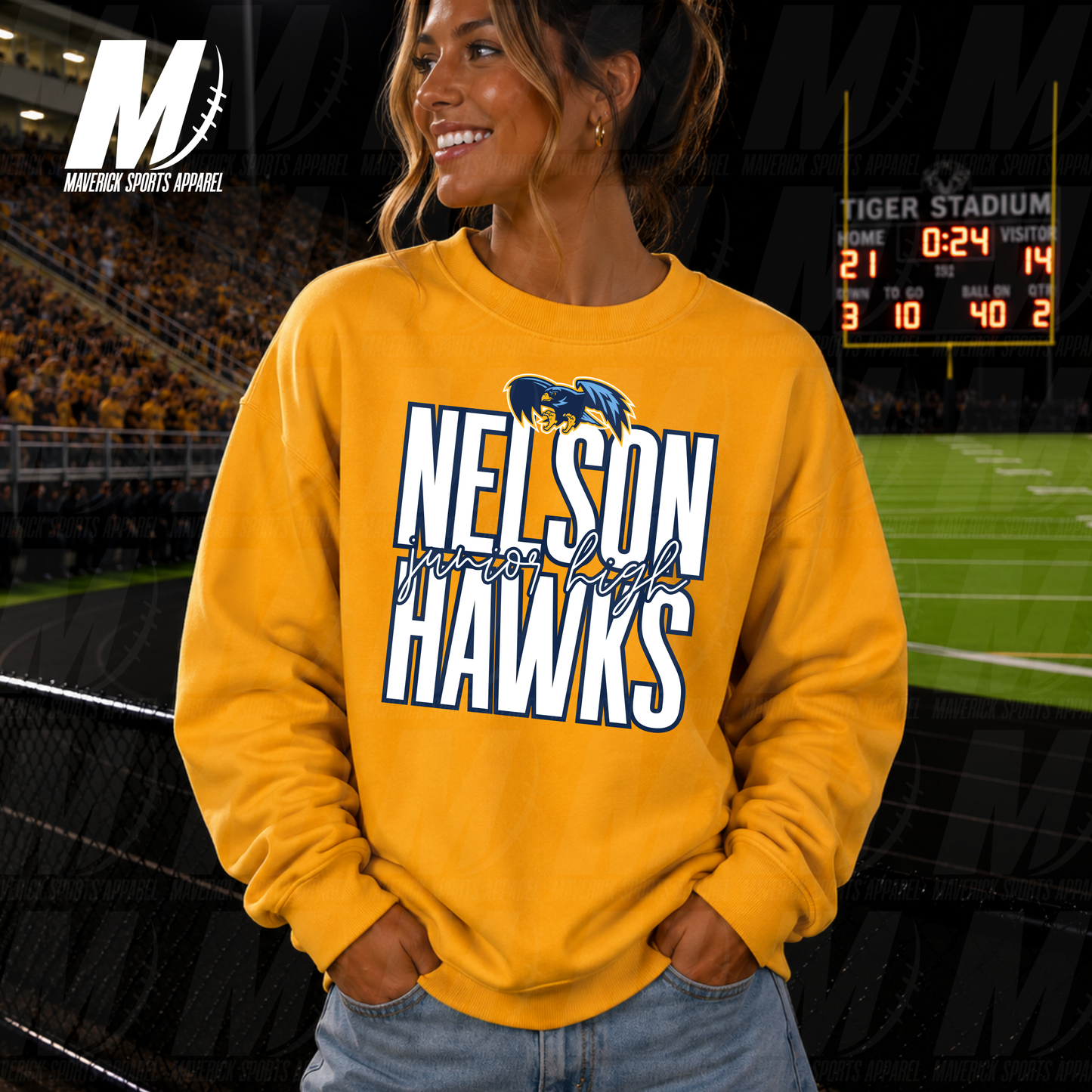 Morton Ranch Mavericks Varsity Signature – Crewneck Sweatshirt