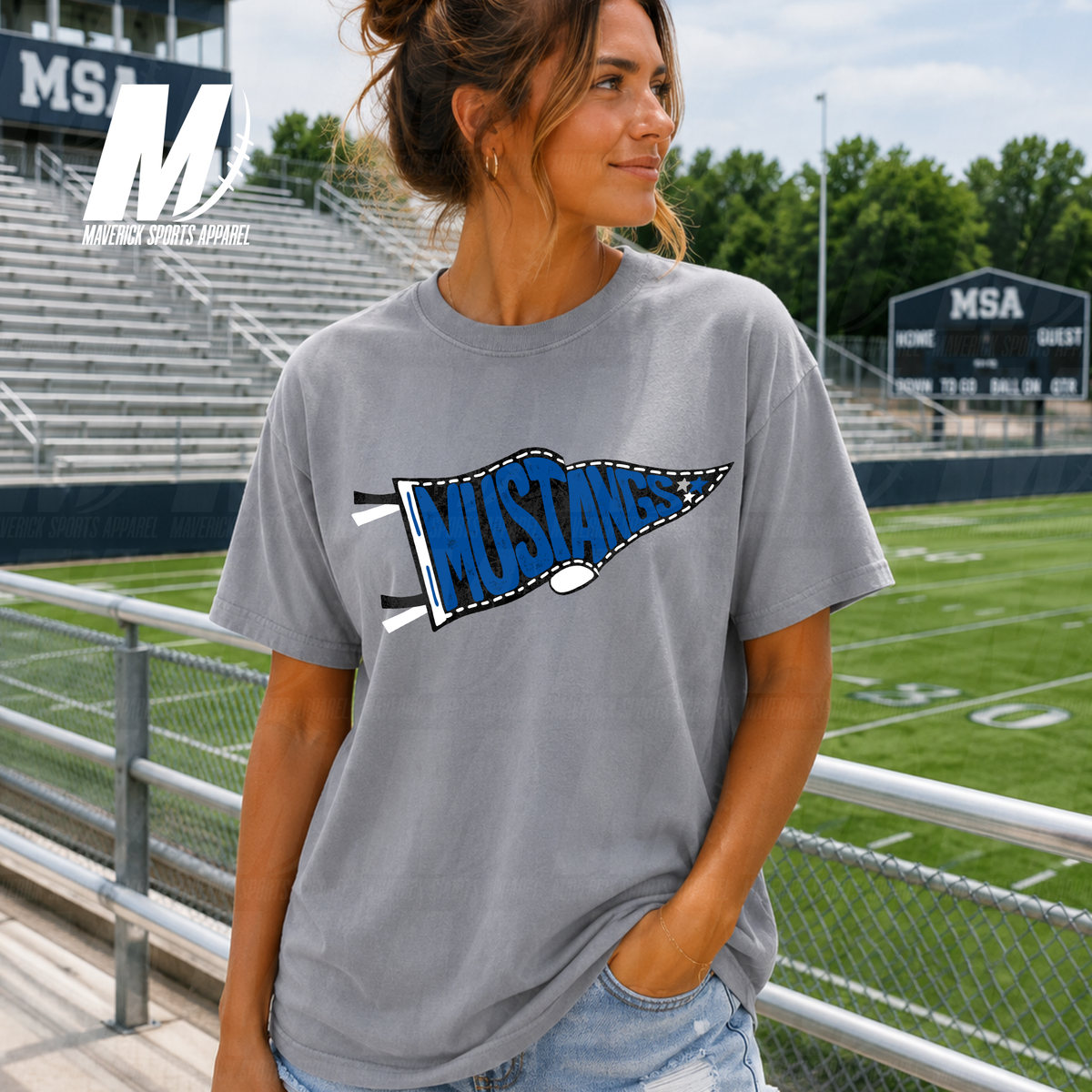 Taylor Mustangs Victory Pennant – Comfort Colors® Series