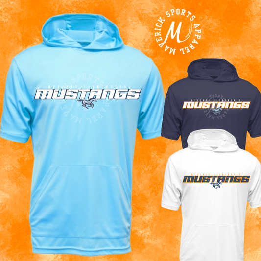 McReavy Mustangs Block Letter Xtreme-Tek Short Sleeve Hood