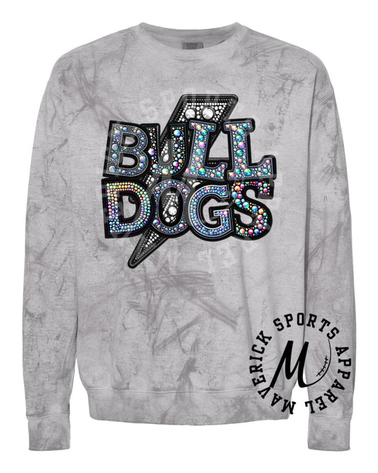 Bulldogs Rhinestone Colorblast Crew