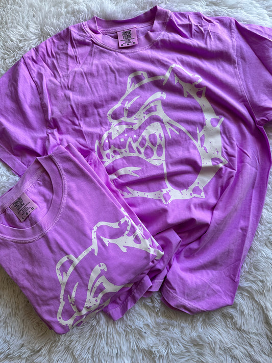 Neon Bulldog Distressed Tee