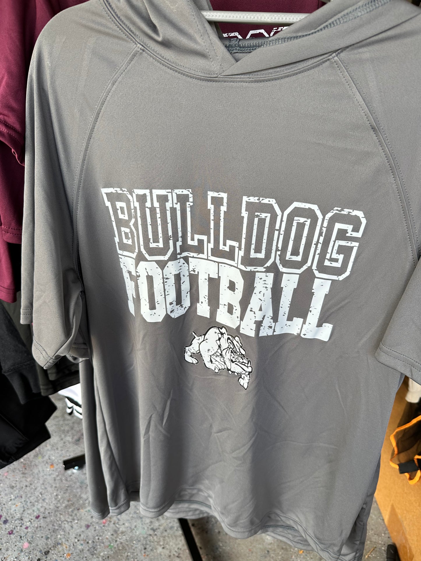 Bulldog Football Hooded Drifit Tee