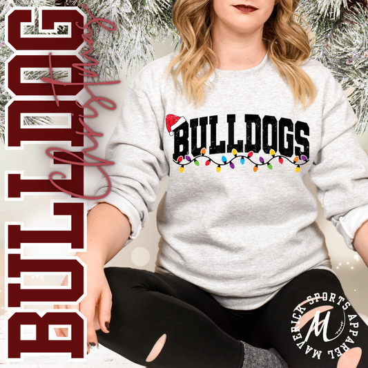 Bulldogs Christmas Lights Sweater