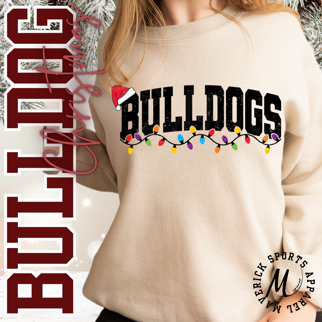 Bulldogs Christmas Lights Sweater