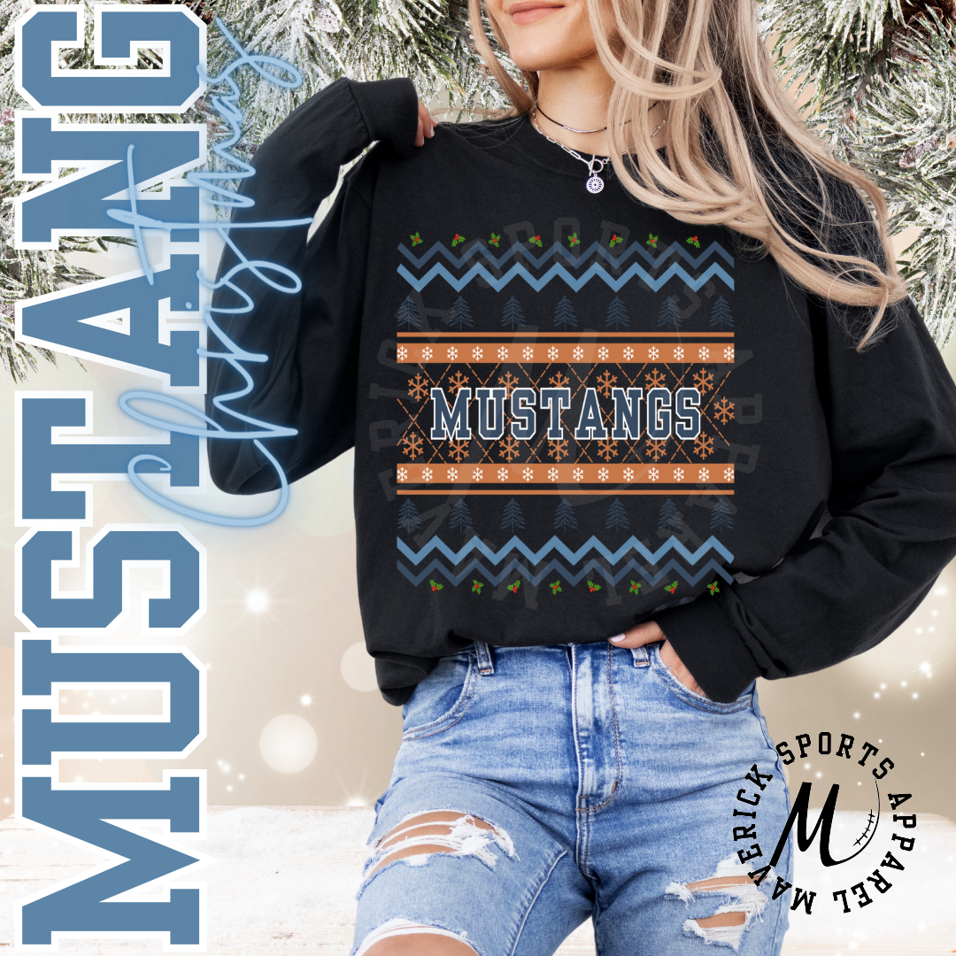 Mustangs Ugly Christmas Long Sleeve Tee