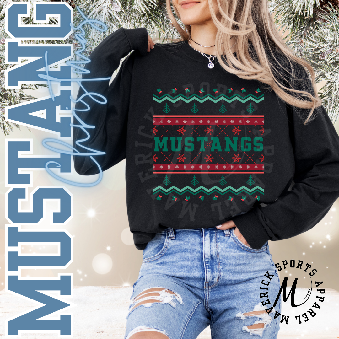 Mustangs Ugly Christmas Long Sleeve Tee