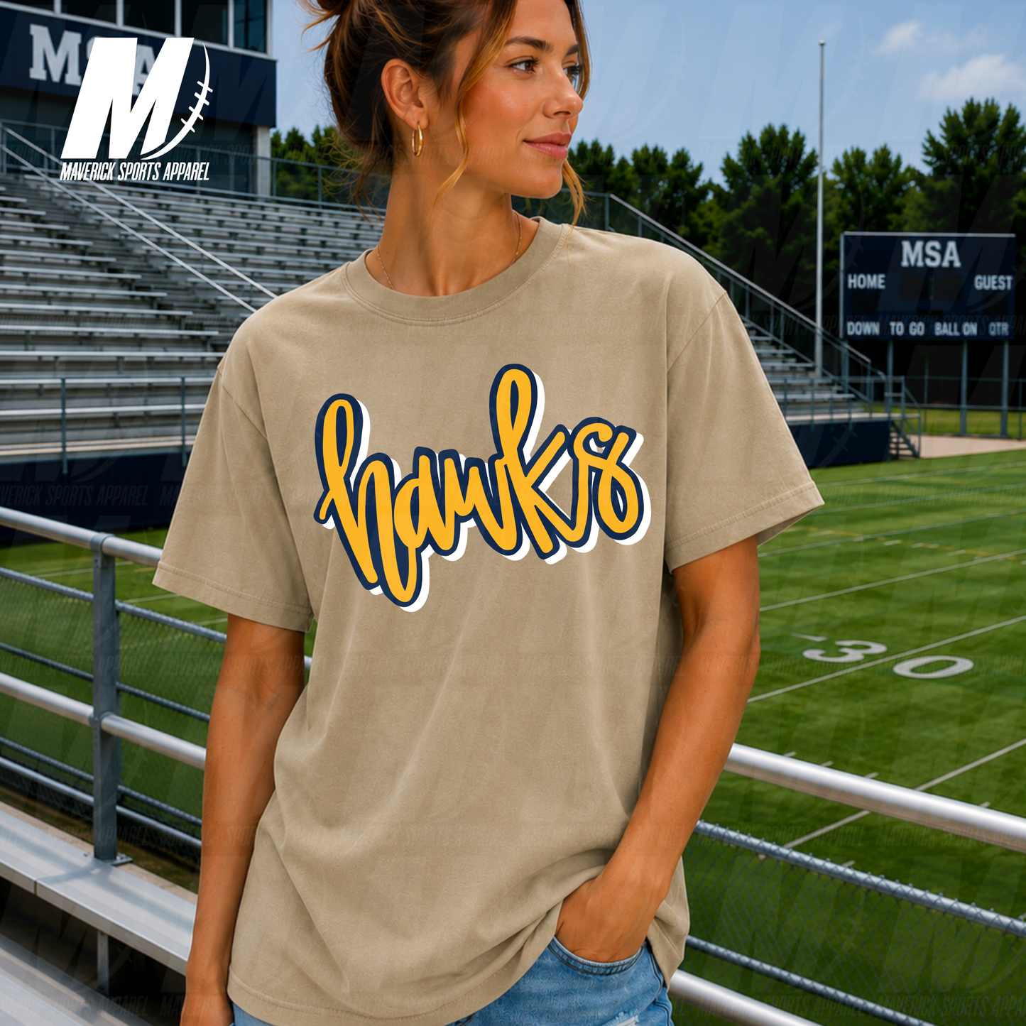 Nelson Hawks Bubble Script – Comfort Colors® Series
